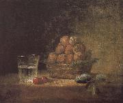 Lee s basket with two glass cups cherry stone Jean Baptiste Simeon Chardin